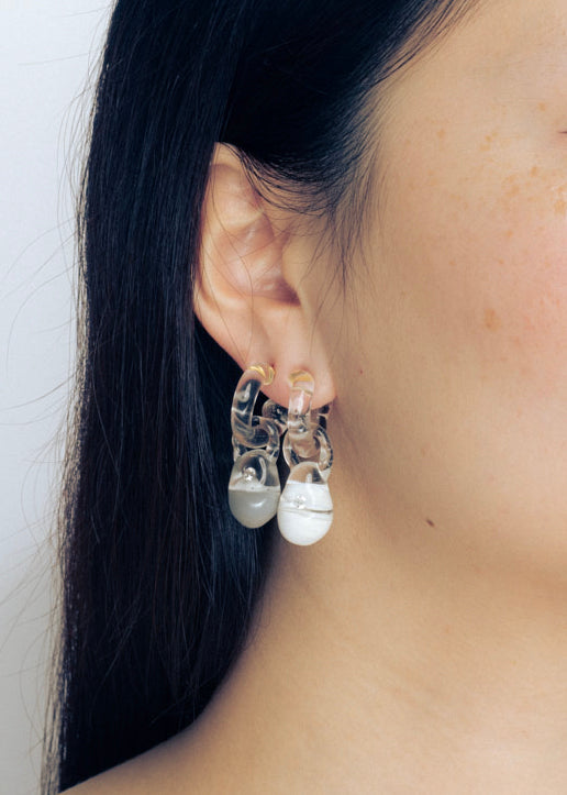 Mini Glass Hoop + Magic Stone Charm