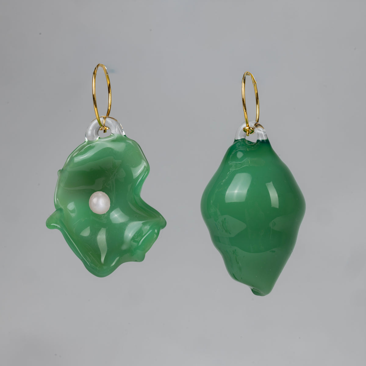 Bubble & Glass Bit Hoops
